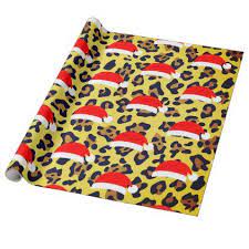 Christmas Santa Hat And Leopard Animal Print Wrapping Paper Zazzle Com Print Wrapping Paper Wrapping Paper Wrapping Paper Christmas