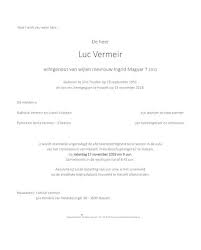 Luc Vermeir Is Overleden Ingedachten Be De Heer Heer Heren