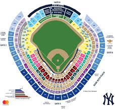 Yankees Baseball Seating Map At The Yankee Stadium