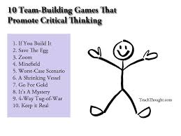 10 Team Building Games That Promote Collaborative Critical Thinking Team Building Games Team Building Activities Team Building