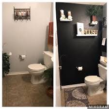 Half Bath Before And After Small Bathroom Makeover Half Bathroom Decor Bathroom Makeover