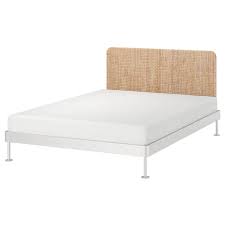Delaktig Bed Frame With Headboard Aluminum Rattan Ikea In 2020 Ikea Bed Bed Frame And Headboard Bed Frame