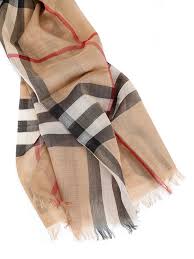 Using 30 different steps, the scarf is woven on traditional looms. Burberry Giant Check Wool Silk Gouze Scarf Camel Check Stoles Shawls 3743232