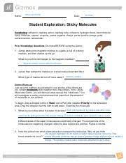 Check spelling or type a new query. Sticky Molecules Docx Sticky Molecules Answer Key Vocabulary Adhesion Capillary Action Capillary Tube Cohesion Hydrogen Bond Intermolecular Force Course Hero