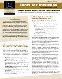 Getting The Most From The Public Vocational Rehabilitation System Rehabilitation Career Education Developmental Disabilities