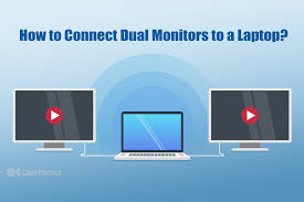 To the left or right of the laptop is usually best but there is nothing stopping you placing it above the laptop screen. How To Connect 2 External Monitors To A Laptop Docking Station