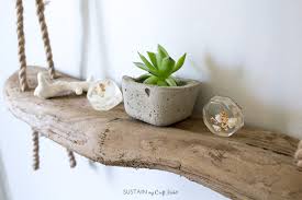 Because these are made with reclaimed wood, no two are alike. Diy Hanging Rope Shelf With Driftwood Sustain My Craft Habit