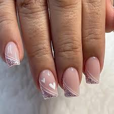 The nails world | Side French pink glitter 🎀 Dm for prices 💌 . Press-on  nails Get these gel based press on nails in any shape or length ✨ 💖 Set of  12 & 20... | Instagram