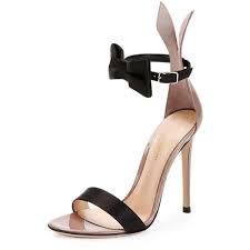 Black Ankle Strap Sandals Heels Gianvito Rossi Bow Tie Ankle Strap Bunny Sandal High Heel Sandals Ankle Strap Sandals Heels Ankle Strap Shoes
