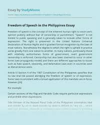Freedom of speech and democracy in. Freedom Of Speech In The Philippines Free Essay Example