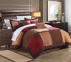 Chic Home 7 Piece Diana Microsuede Patchwork Comforter Set King Burgundy Amazon Ca Home Kitchen Comforter Sets Chic Home Bed Comforters
