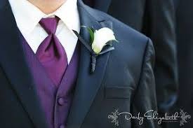 Black And Purple Tuxedo Tux Front With Purple Tie And Vest Purple Groomsmen Blue Wedding Bouquet Black Groomsmen Suits