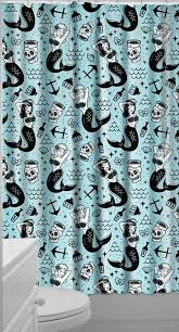 Luxury bathroom fixtures designed by @johnpawson and @studiopietboon in projects all over the world #cocoonbathroom bycocoon.com. Sourpuss Mermaids Shower Curtain Blame Betty For The Home Mermaid Shower Curtain Rockabilly Home Decor Retro Home Decor