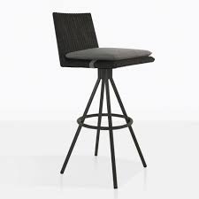 Metal bar stools go particularly well with a basement bar or a kitchen with modern decor. Loop Swivel Bar Stool Charcoal Black Outdoor Furniture Teak Warehouse