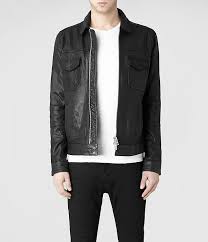 Mens Morson Leather Biker Jacket Black Allsaints Com Leather Jacket Men Jackets Latest Mens Fashion