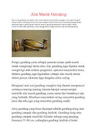 Inilah ketipung, gendang kecil yang menjadi bagian dari instrumen gamelan. Doc Alat Musik Gendang Galang Indarko Academia Edu