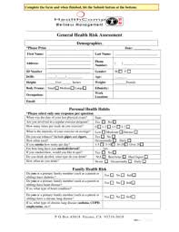 The hra shows how your lifestyle choices affect your health. Health Risk Assessment Form Fill Online Printable Fillable Blank Pdffiller