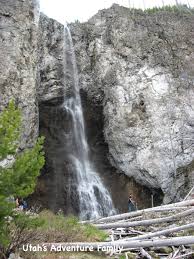 The falls cascade down into a shallow, shaded and inviting pool, but it's freezing. Fairy Falls Hike In Yellowstone Utah S Adventure Family
