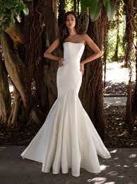 Strapless Mermaid Wedding Dress With Open Back Pronovias Satin Mermaid Wedding Dress Strapless Wedding Dress Mermaid Pronovias Wedding Dress