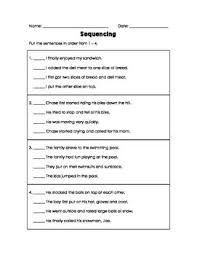 Students Can Practice Sequencing Sentences By Numbering Sentences In Order From 1 4 Sequencing Worksheets Reading Intervention Worksheets