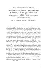Pdf Amalan Pemakanan Penjagaan Kesihatan Mulut Dan Kejadian Karies Di Kalangan Pelajar Universiti Kebangsaan Malaysia