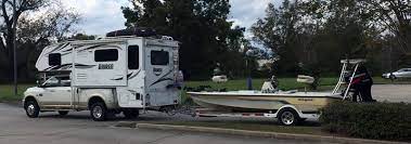 How To Launch A Boat With A Truck Camper Truck Camper Jon Boats For Sale Camper Towing