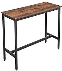 Amazon Com Vasagle Alineru Bar Table Narrow Rectangular Bar Table Kitchen Table Pub Dining High Tabl In 2020 Industrial Dining Table Dining Table Rustic High Table