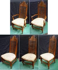 Set Of 5 Vintage Antique Old Drexel Ladderback Etsy Wooden Storage Cabinet Fabric Dining Chairs Drexel Furniture