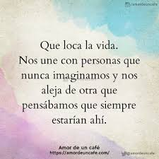 Que Loca La Vida Nos Une Con Personas Que Nunca Imaginamos Y Nos Aleja De Otra Que Pensabamos Que Siempre Estarian Ahi F Frases Bonitas Frases Sabias Frases