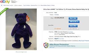 The Most Expensive Valuable Beanie Baby By Far Is A First Edition Princess Diana Beanie Baby There Are Several On Ebay Many Listed In The Six Figure Range Th Princess Diana Beanie Baby Valuable
