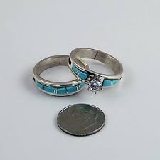 Native American Wedding Ring Sets Now Available In More Sizes Turquoise Wedding Ring Set Opal Wedding Ring Set Sterling Silver Wedding Rings Sets