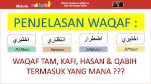 Apabila tedapat tanda waqaf ini dianjurkan untuk berhenti daripada melanjutkan. Jenis Dan Macam Waqaf Youtube