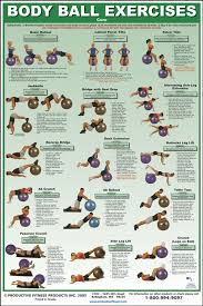 Balance Ball Bosu Charts Stability Swiss Ball Exercise Wall Chart Ball Exercises Workout Chart Stability Ball Exercises