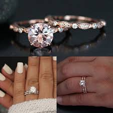 Forge your wedding rings in gold and palladium as well as in platinum with 5% discount until the the old matching wedding bands can be traced back to the time of the ancient egyptians bce, as the engagement rings with brand ivan mitev made of platinum also offer an unforgettable design. Moissanite White Sapphire 18 K Rose Gold Filled Engagement Wedding Ring Sets Diamond Milgrain Band Solitaire Diamond Ring Promise Rings Women Bridal Jewelry Wish