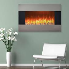 Shop high quality fireplaces that lasts!. Northwest 36 In Electric Fireplace Wall Mount Floor Stand In Stainless 80 421s The Home Depot