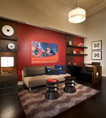 When decorating a living room that's limited in size, trying to fit everything i can make it feel cramped and cluttered. Red And Brown Houzz