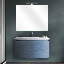 Mobile Bagno Sospeso Alfa 80 O 100 Cm Con Specchio 4 Colori Chiusura Soft Close Mobile Bagno Bagni Sospesi Mobili Da Bagno Sospesi