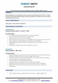 cameraman resume samples qwikresume