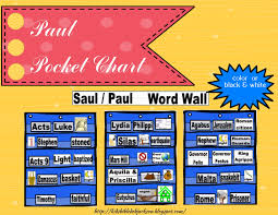 Bible Fun For Kids Paul Pocket Chart Word Wall