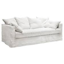 Ronco un canapé fixe 2 places au style suédois. Canape Dehoussable En Lin Froisse Cap Breton Blanc Casse Decoclico Canape Dehoussable Canape Lin Canapes Blancs