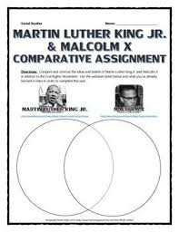 King was completely dedicated to nonviolence, modeling. Civil Rights Martin Luther King And Malcolm X Comparative Venn Diagram History Teaching Resources Social Studies Elementary Essay Starters