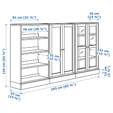 Havsta Storage Combination W Glass Doors Dark Brown Ikea Glass Door Movable Shelf Ikea