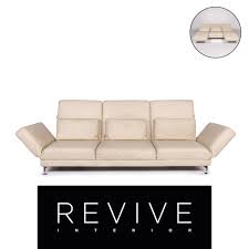 Muss in oberrohrdorf abgeholt werden. Bruhl Sippold Moule Leder Sofa Beige Dreisitzer Relaxfunktion Funktion Couch Ebay