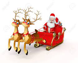Coloriage bonhomme de neige vol au dessus dun paysage de noel. Pere Noel Avec Son Traineau Banque D Images Et Photos Libres De Droits Image 23664806