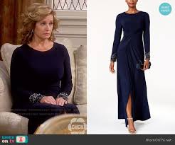 Vanessa S Navy Mother Of The Bride Dress With Embellished Cuffs On Last Man Standing Mother Of The Bride Dresses Mother Of The Bride Dresses