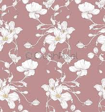 Iconic floral & pattern wallpaper. Seamless Pattern Hand Drawn White Apple Blossom Stock Vector Crushpixel