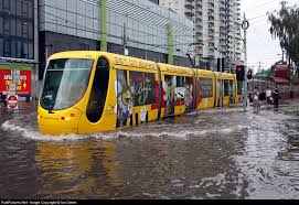 5111 Yarra Trams Citadis Negotiating Floodwaters Near Port Junction At Melbourne Australia By Ian Green Melbourne Australia Light Rail Vehicle