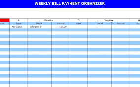 free printable monthly bill chart and calendar template