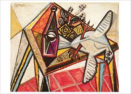 Picasso und die afrikanische kunst. Kunstkarte Pablo Picasso Stilleben Mit Huhn Postkarten Universum De