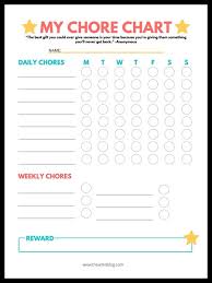 When traveling with your best friend, you don't want to leave behind a favorite toy or necessary medication. Printable Chore Charts For Kids The Art Kit